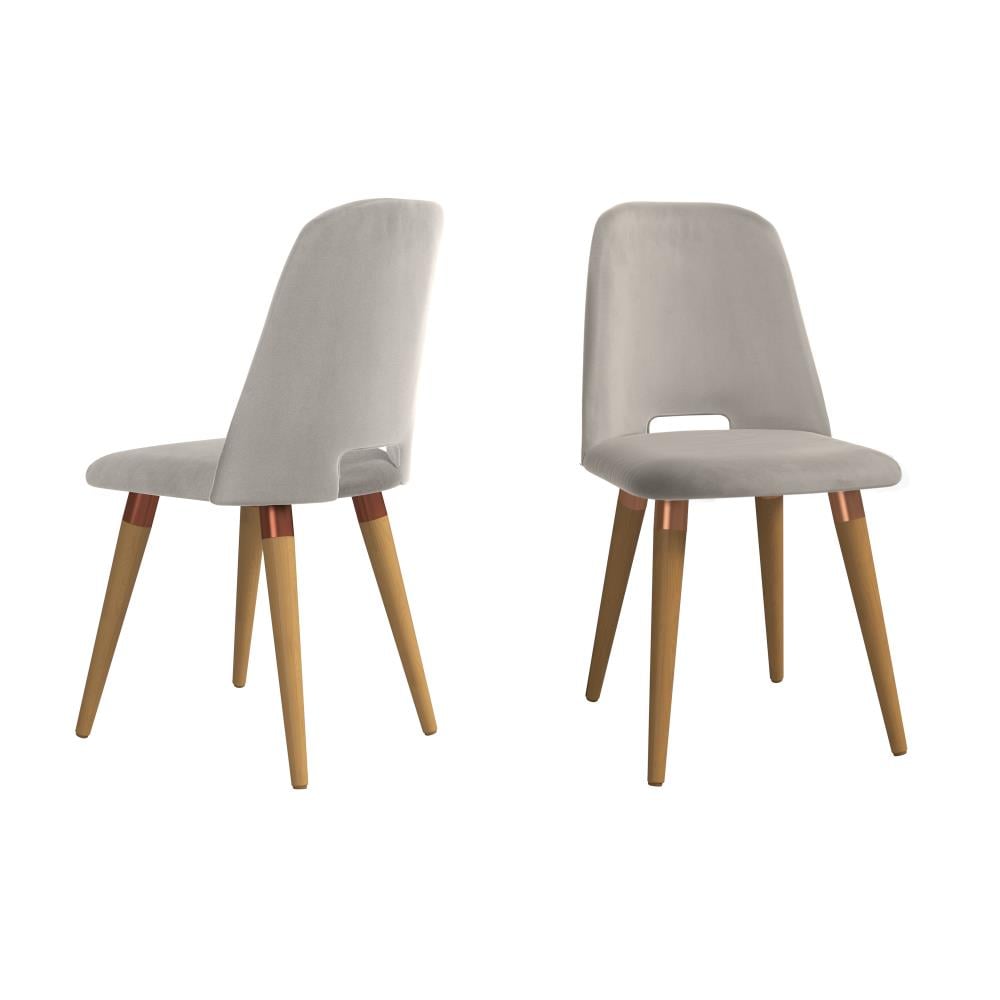 Manhattan Comfort Set of 2 Selina Contemporary/Modern Polyester/Polyester Blend Upholstered Dining Side Chair (Composite Frame) in Brown | 2-1020562
