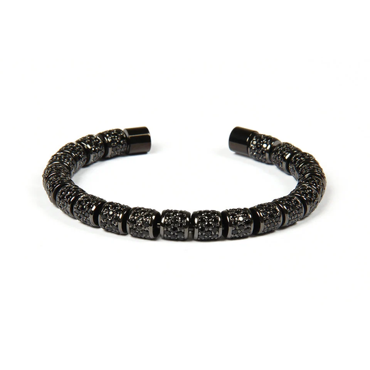 Bracelet Black Crystals Cuff, Gift For Him, Best Boyfriend, Dad, Spiritual, Protection, Powerful, Men Style