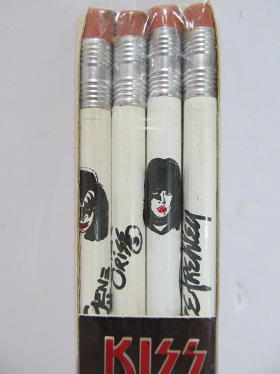Super Rare Set Of 4 Kiss Pencils, Still Sealed in Original Packaging, 1978