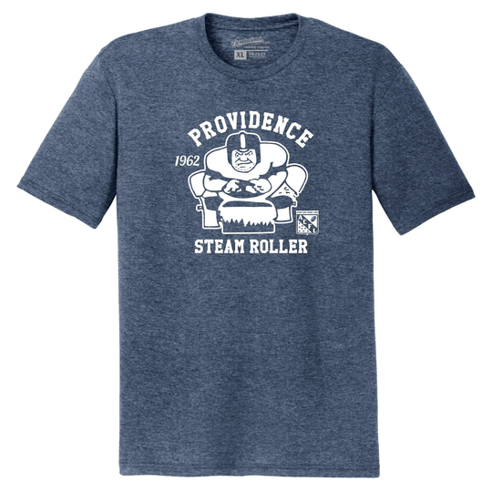 Throwbackmax Providence Steam Roller 1962 Acfl Football Premium Tri-Blend Tee Shirt - Navy Heather