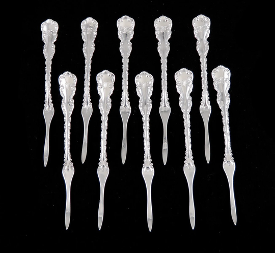 10 Antique Sterling Silver Whiting Louis Xv Lobster Seafood Nut Picks F Mono