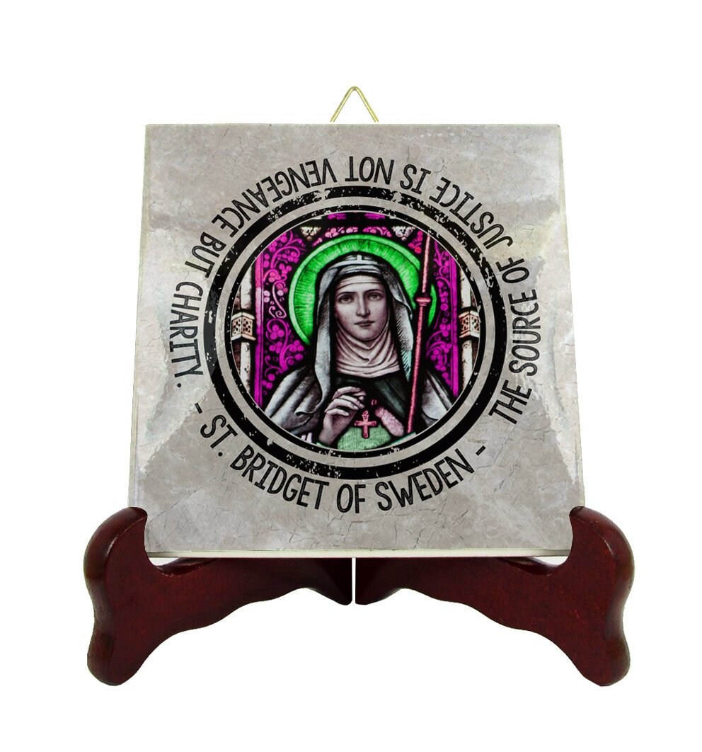 Catholic Saints Quotes - St Bridget Of Sweden Ceramic Tile Religious Gifts Saint Catholic Quotes Print