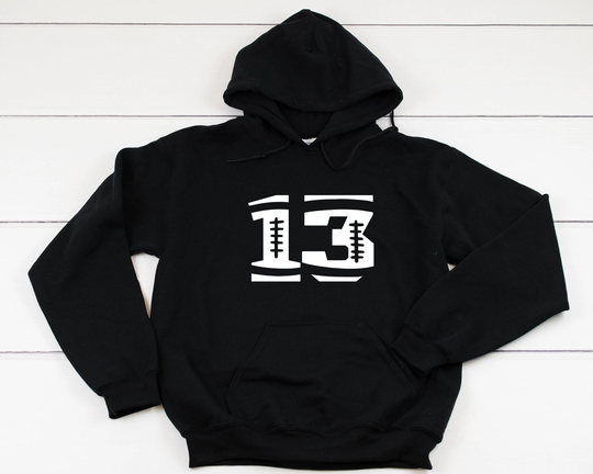 Custom Football Number Heavy Blend Hooded Sweatshirt Hoodie, Football Game Day Day, Mom, Mom Gift