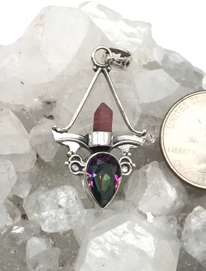 Mystic Topaz & Pink Tourmaline Pendant