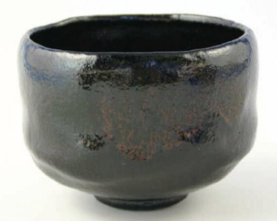 Kyo Kiyomizu Yaki Ware Japanese Matcha Bowl Raku Kuro Japan