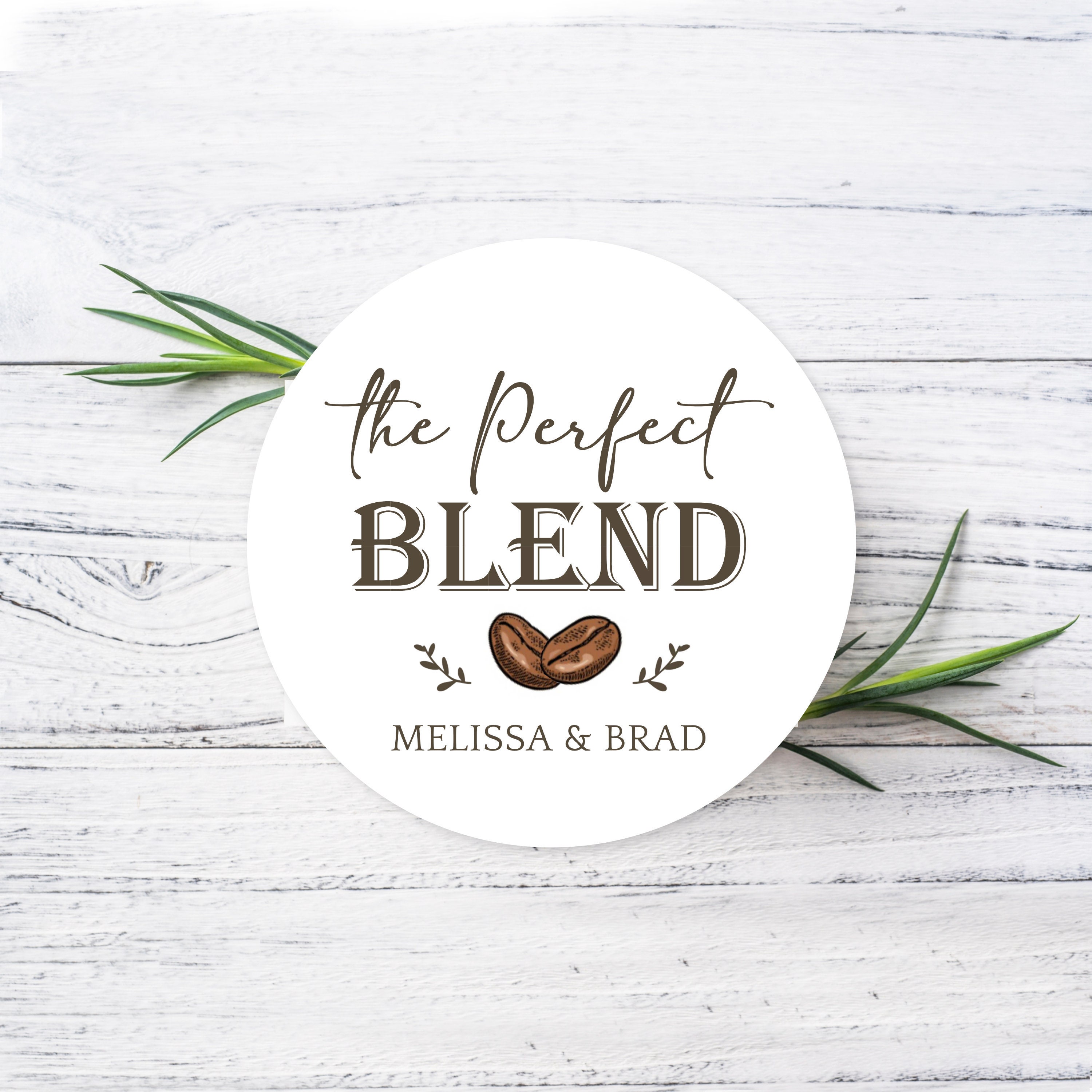 The Perfect Blend Stickers, Coffee Favor Sticker, Wedding Or Bridal Shower Sticker Labels