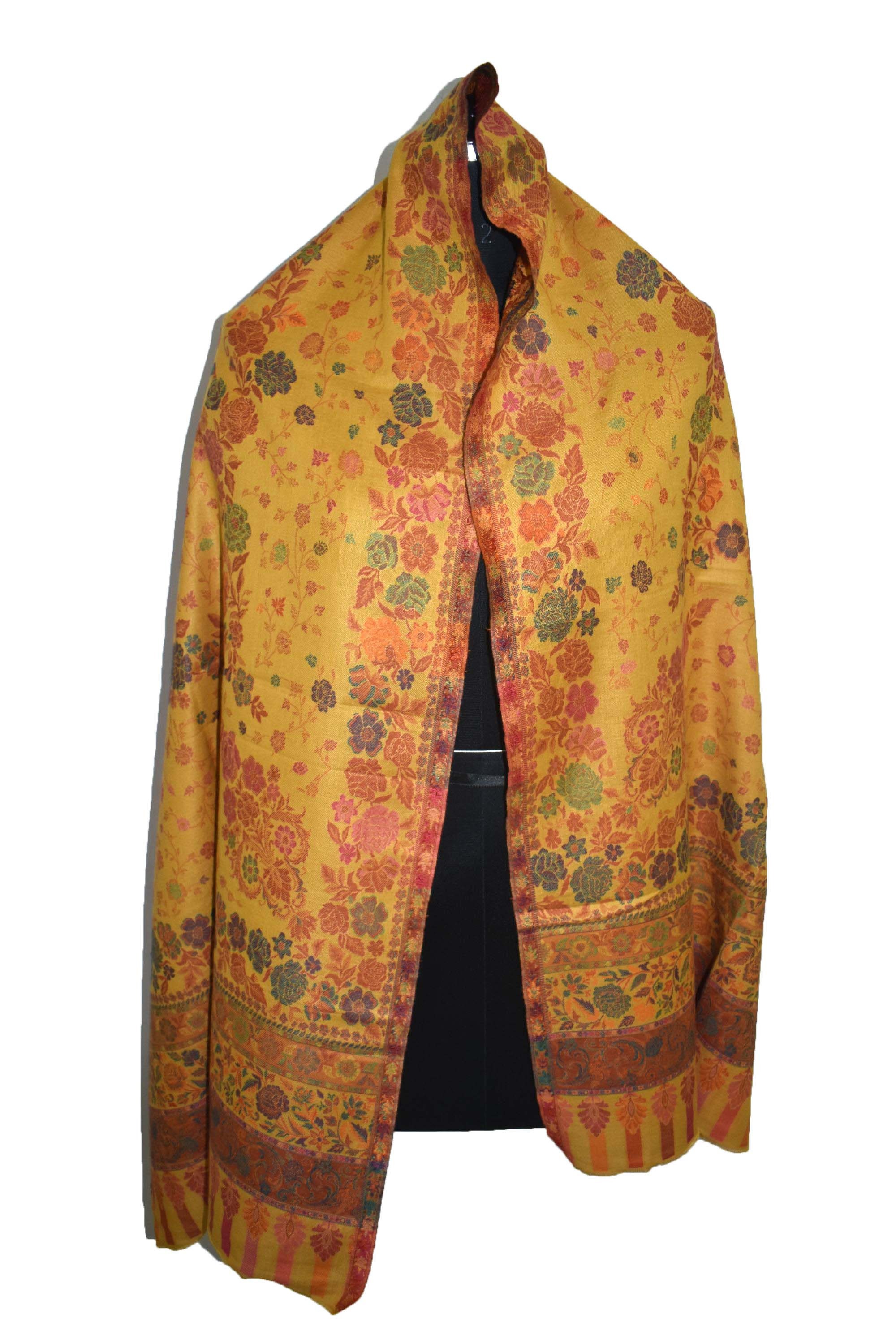 Wool Blend Shawl Jamawar Stole Scarf Wrap A 84