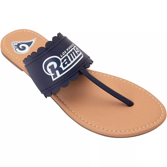 Women's Navy Los Angeles Rams Ruffle Sandals, Size: Small, Blue