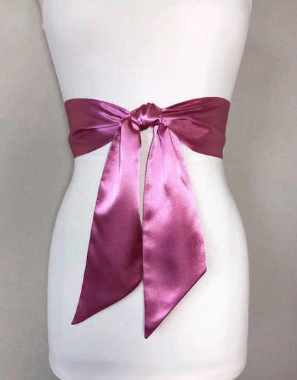 Mauve Rose Sash Belt, Pink Satin Sash, Wedding Dress Swank