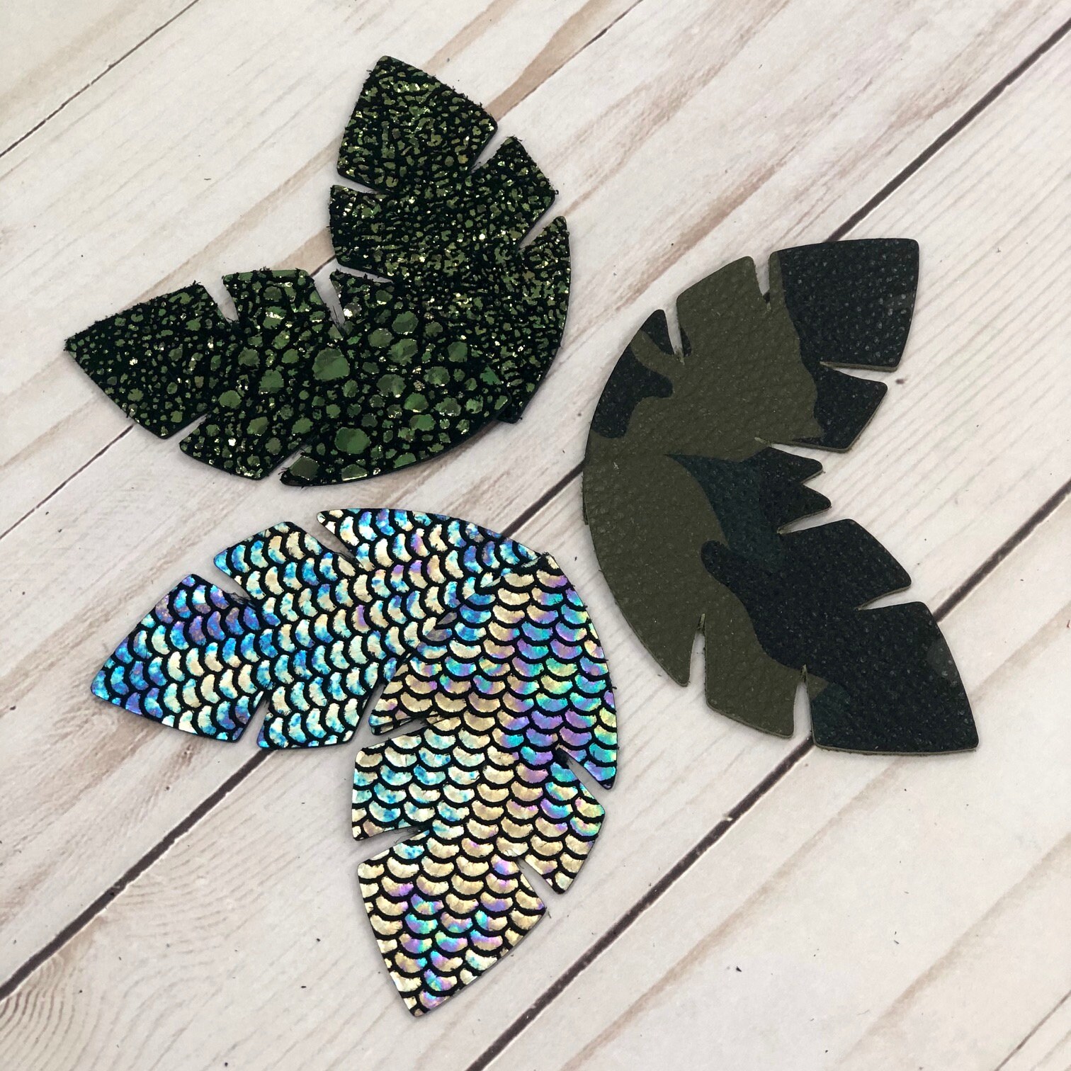 Genuine Leather, Palm Leaf Blank, Mermaid Earrings, Camo Fashionista, Metallic Print, Pendant Blanks, The Leather Guy