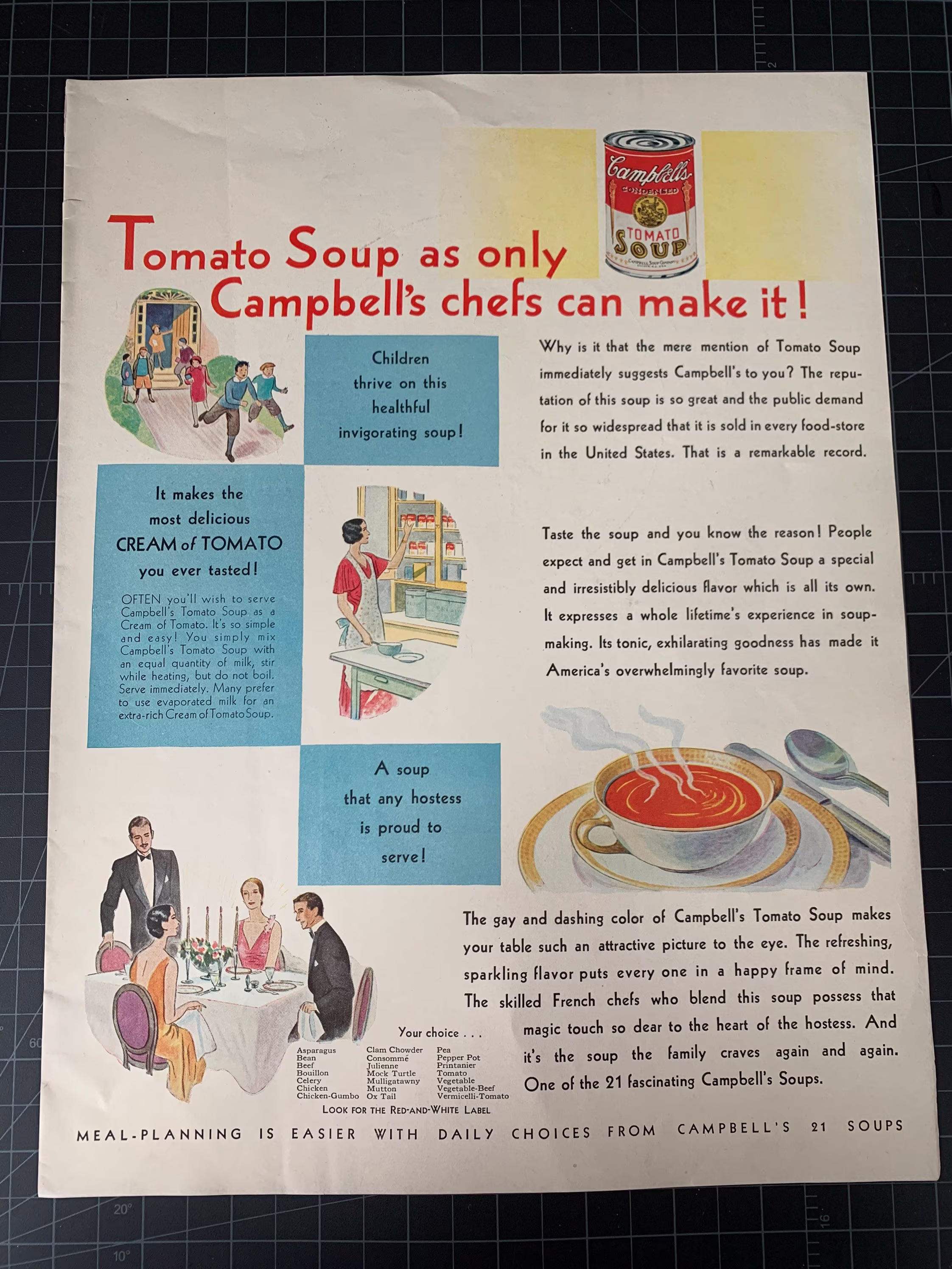 Vintage 1930S Campbell's Tomato Soup Print Ad