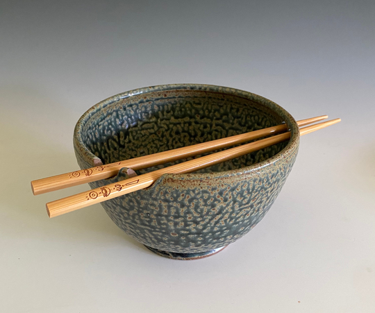 Handmade Pottery Ramen Bowl; Rice Bowl With Chopsticks
