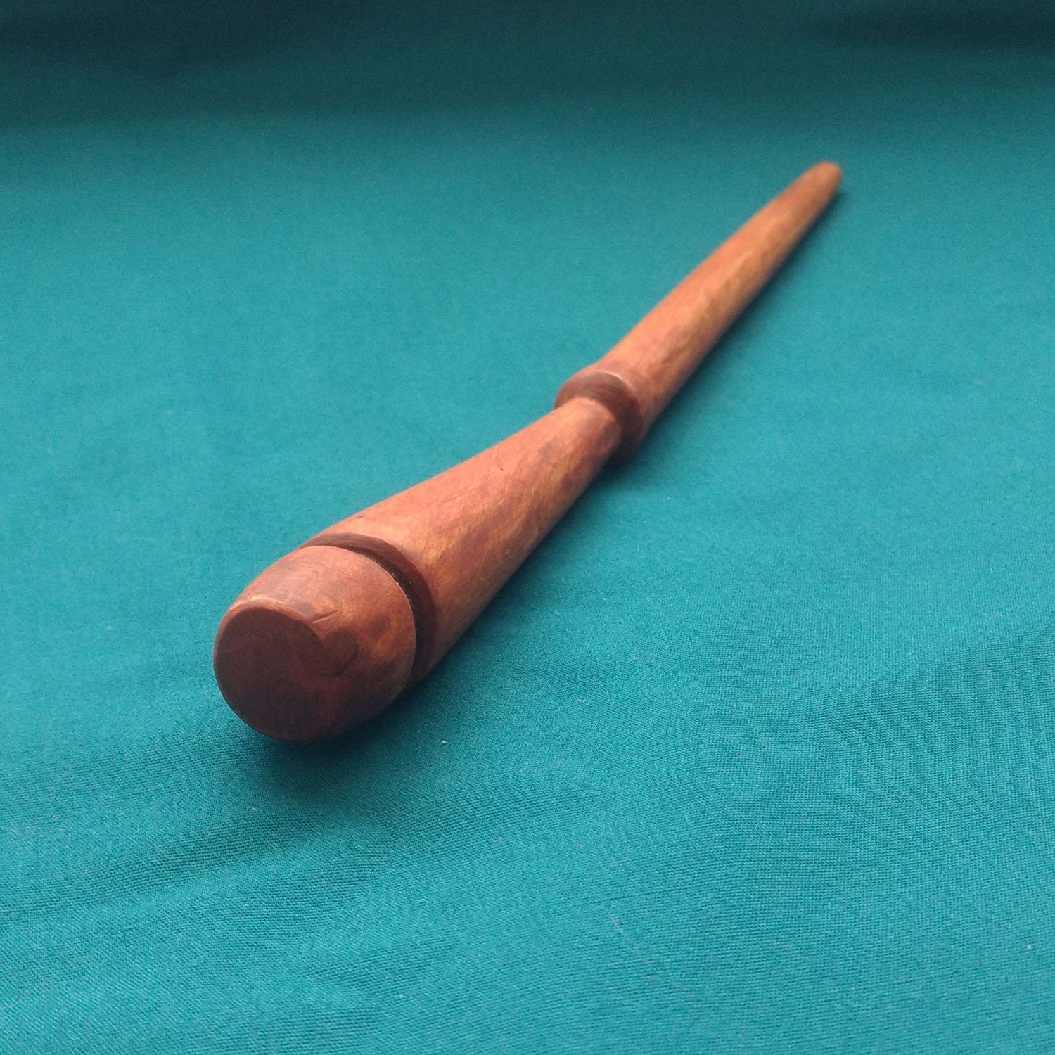 Wand, Hand Carved, Cottonwood, 10.75, Cherry Stain, Costume, Cosplay, Halloween, Wizard, Magic, Pagan, - Made & Carved in The Usa