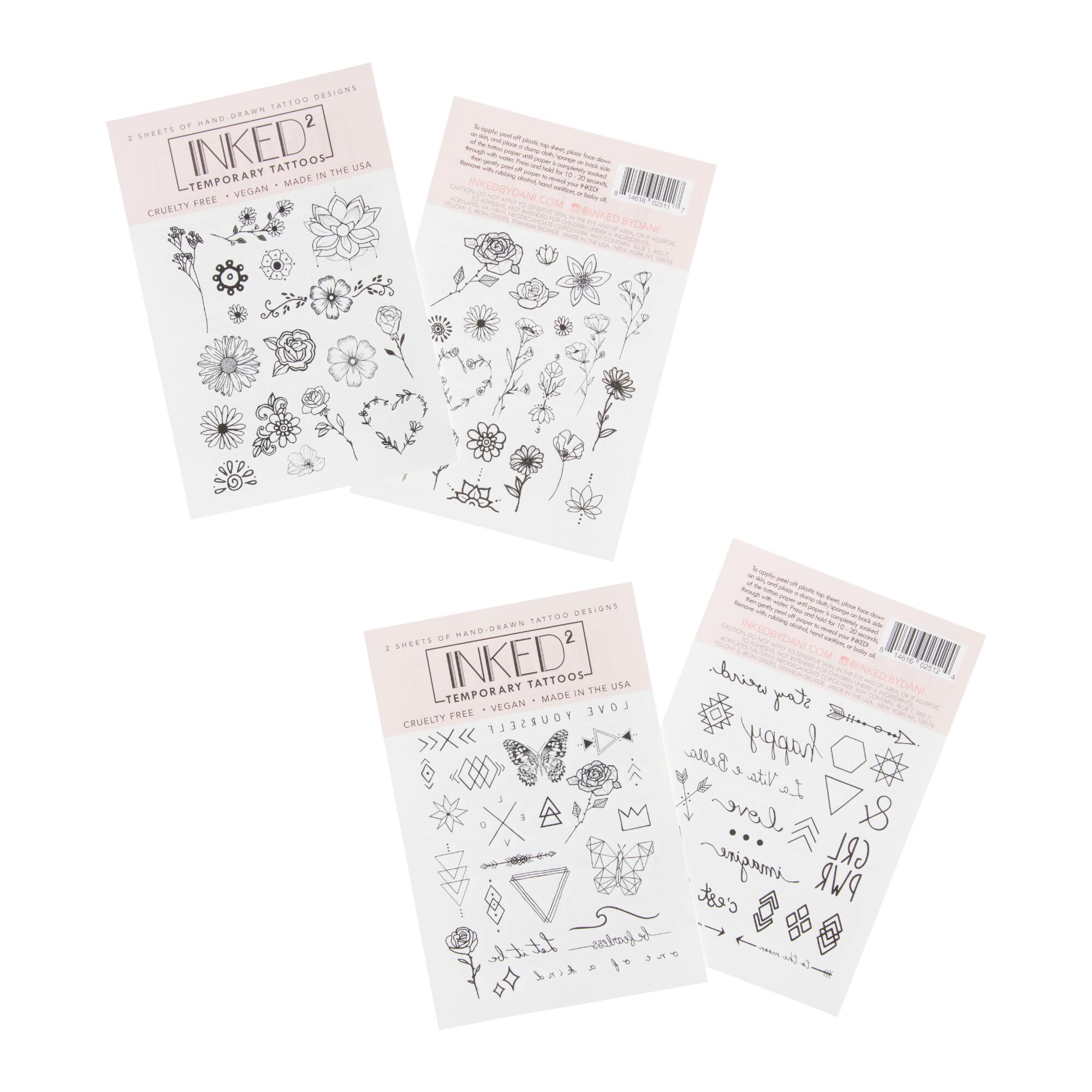 Inked2 Hand Drawn Temporary Tattoos: Black - Paper by World Market