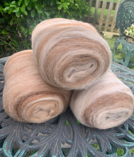 Alpaca Roving, Farm Blend, Six Ounces, Roving For Spinning, Felting