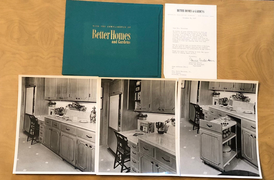 Vintage 1957 Better Homes & Gardens Official Kitchen Photographs Original Professional Photos Mid Century Modern With Letter
