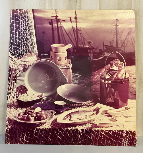 Vintage Hall China Nautical/Seafood Themed Promotional Foamboard Poster