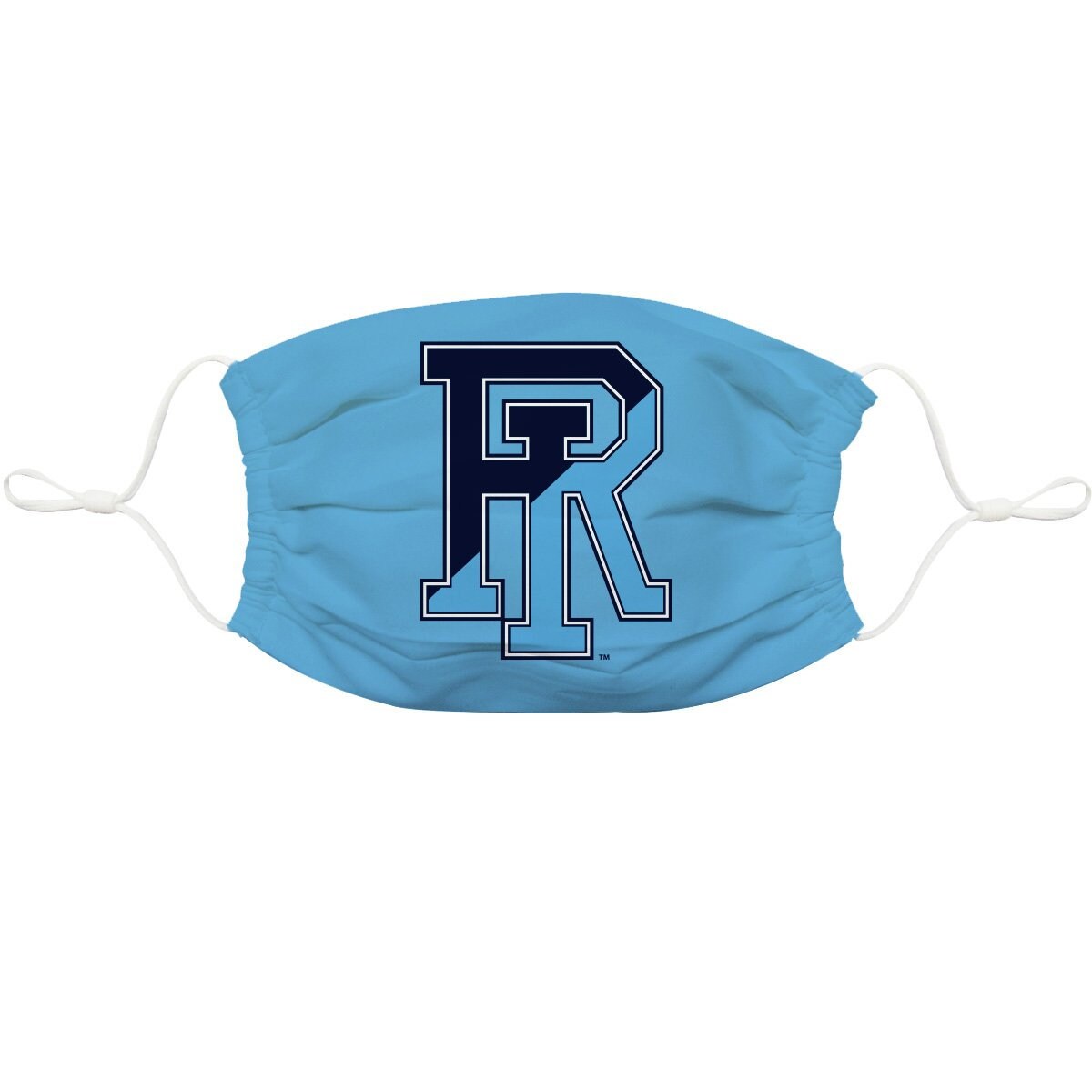 Rhode Island Rams Vive La Fete Single Logo Game Day Collegiate Light Blue Face Cover Mask Reusable Wasgable