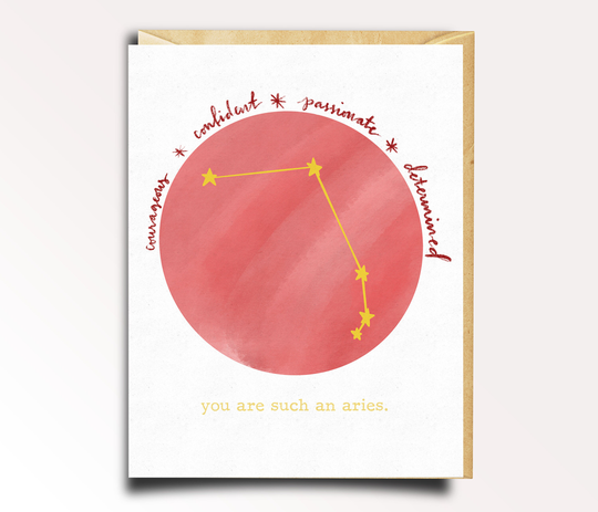 Aries, Aries Birthday, Zodiac, Zodiac Birthday Card, Astrology, Constellation, Card For Him, Her
