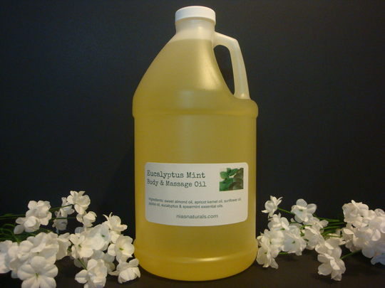 Eucalyptus Mint Body & Massage Oil Blend 1/2 Gallon | 64Oz - 100% Natural