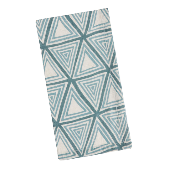 Blue and White Triangle Blues Napkins Set of 4 - Cotton by World Market