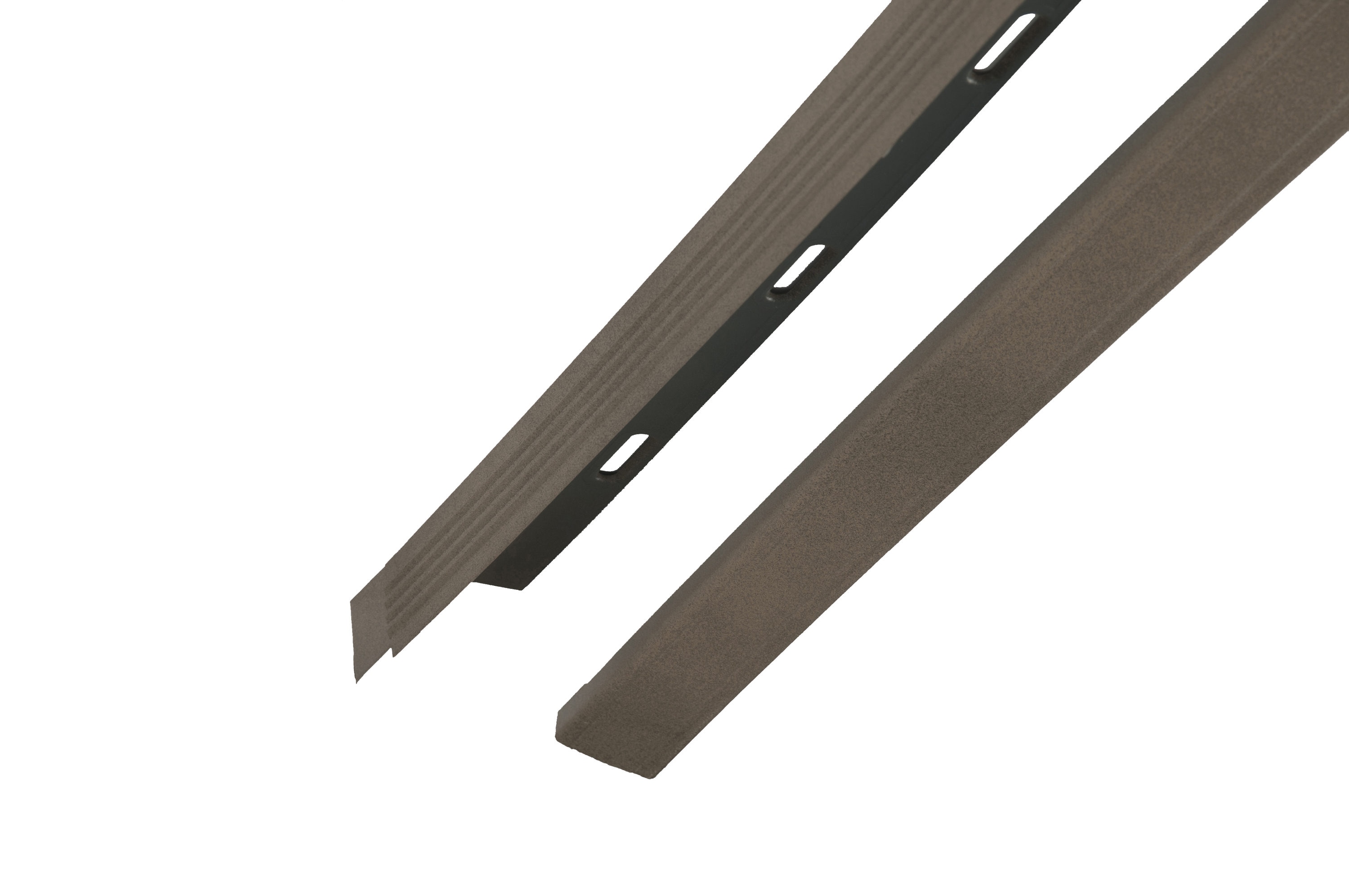 Novik Noviktrim Vinyl Siding Panel Round cut Weathered Blend 1.75-in x 73-in in Brown | 260351026