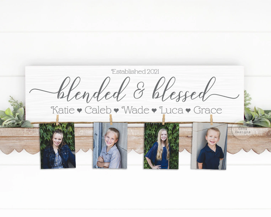 Blended Family Sign | Step Christmas Gift For Mom Wedding Personalized Shower