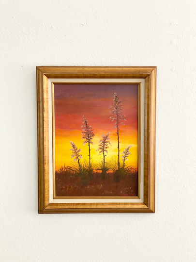 1980S Original Desert Landscape Oil Painting