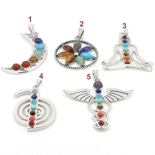 Charms Reiki 7 Chakra Gem Stone Pendant Health Amulet Jewelry Making Diy