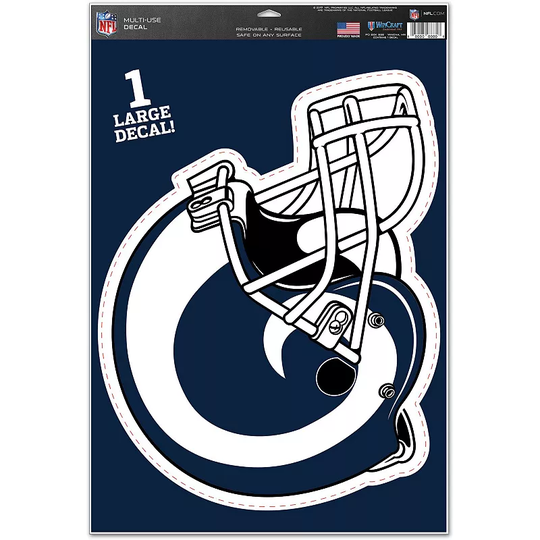 WinCraft Los Angeles Rams 11" x 17" Multi-Use Helmet Decal, Multicolor