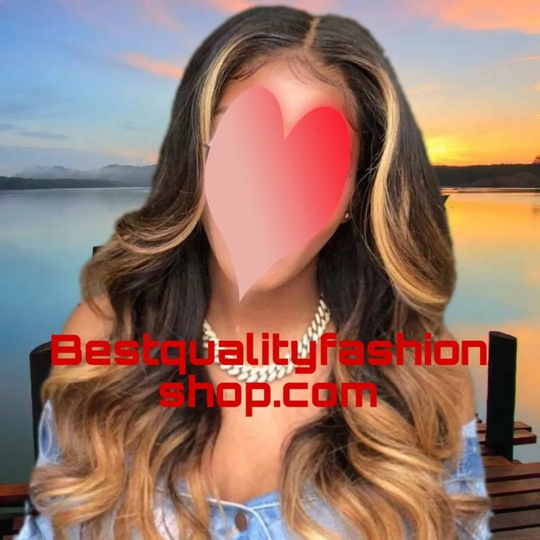 Best Quality 180 Density 13x4, 4x4, T-Part Options 1B/Ombre Brazilian Human Hair Body Wave Wigs