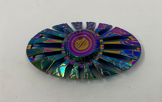 Rainbow Metal Ovals Fidget Hand Spinner Brass Finger Toy Edc Focus Adhd