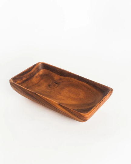 Rectangular Serving Bowl // Acacia Wood Hand-Carved in The Philippines