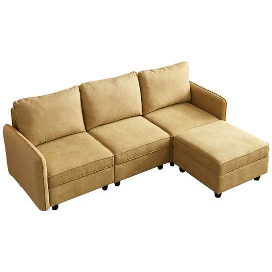 GZMR Yellow Free Combination Module Sofa with Storage Modern Yellow Polyester/Blend Sofa | GZ-W247S00354