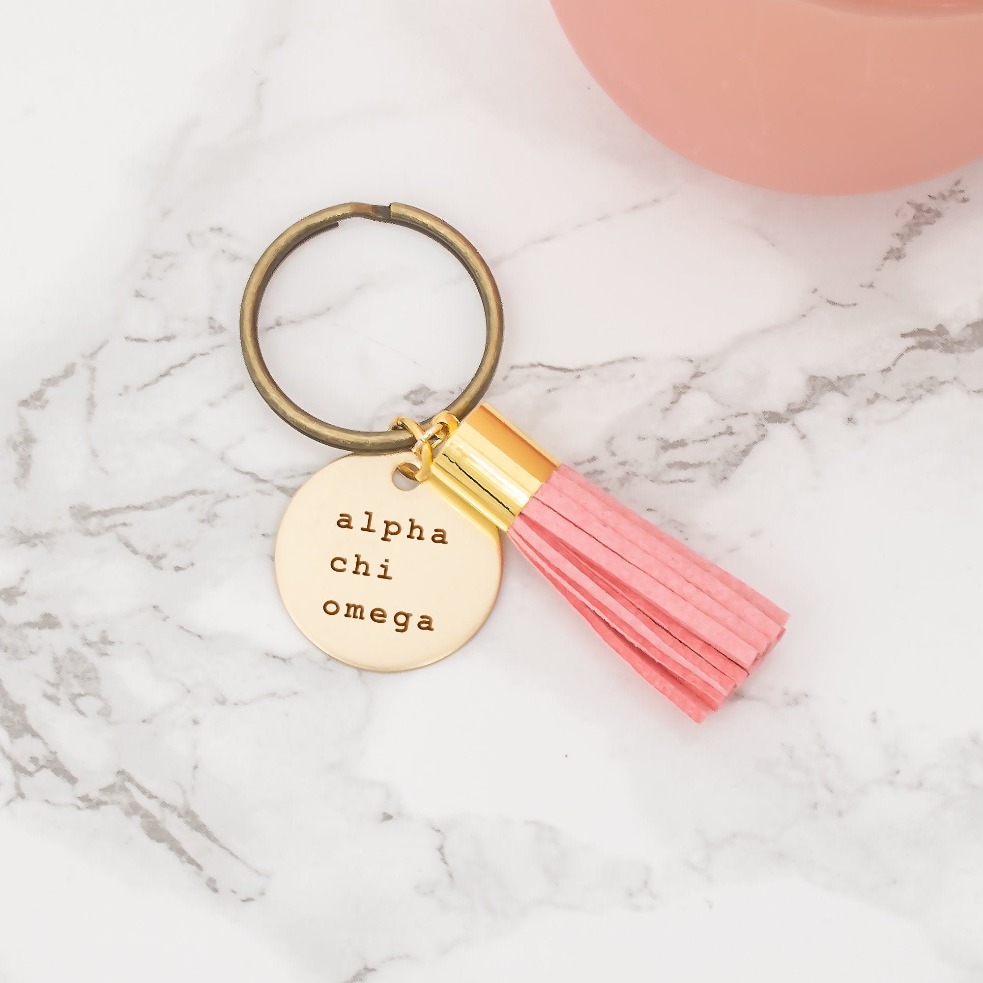 Alpha Chi Omega Sorority Keychain, Achio Key Chain, A O Tassel Keychains, Keychain