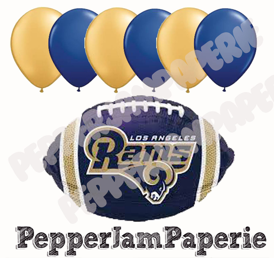 Los Angeles Rams Football Balloon Bouquet, Balloons, Mylar Balloon, Super Bowl Party