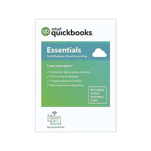 QuickBooks Online Essentials 2022 for 1 User, Windows/Mac/Android/iOS, Online Access (5100103)