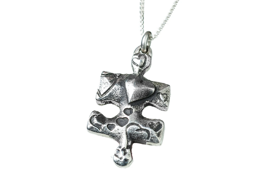 Puzzle Piece Heart Necklace Jewelry Hearts Silver Personalized
