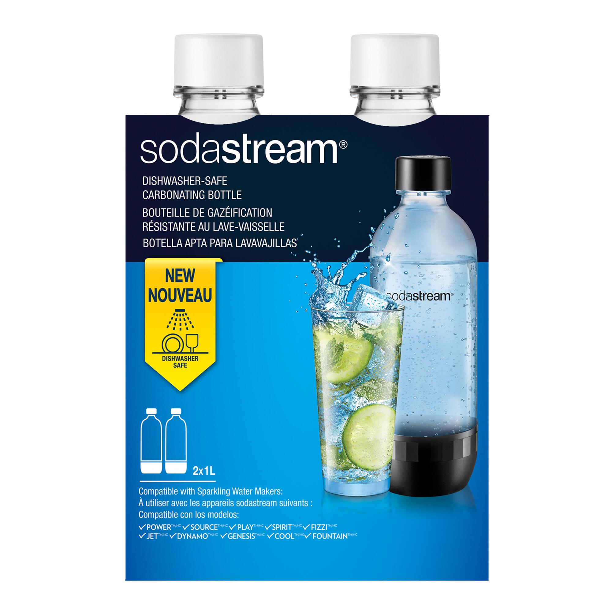 White SodaStream 1L Dishwasher Safe Water Bottles 2 Pack by World Market
