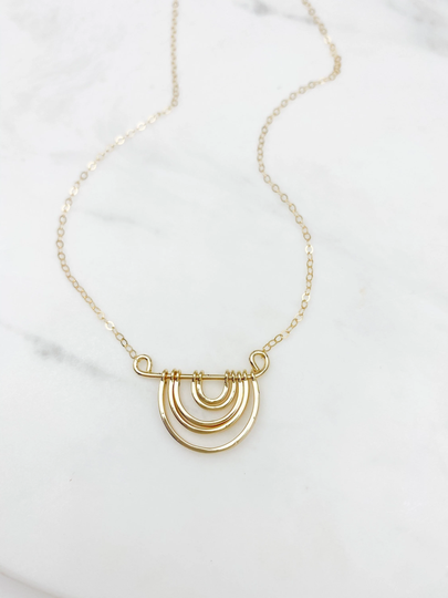 Rainbow Necklace, Gold Dainty Jewelry, Gift For Her, Birthday Gift, Filled Jewelry