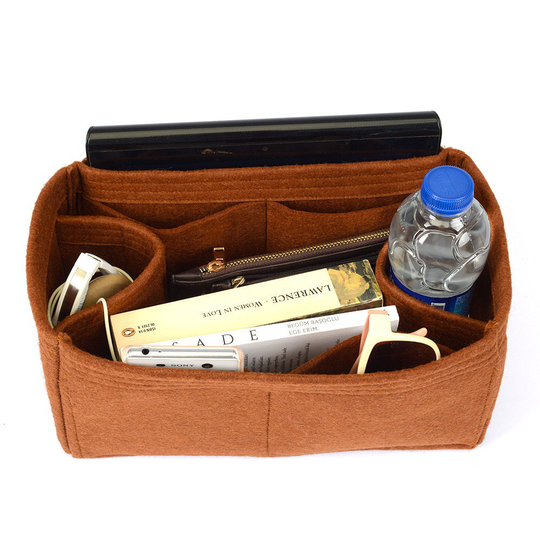 Bays.water Regular Style Felt Bag & Purse Organizer/Insert For Small Satchel Zipped