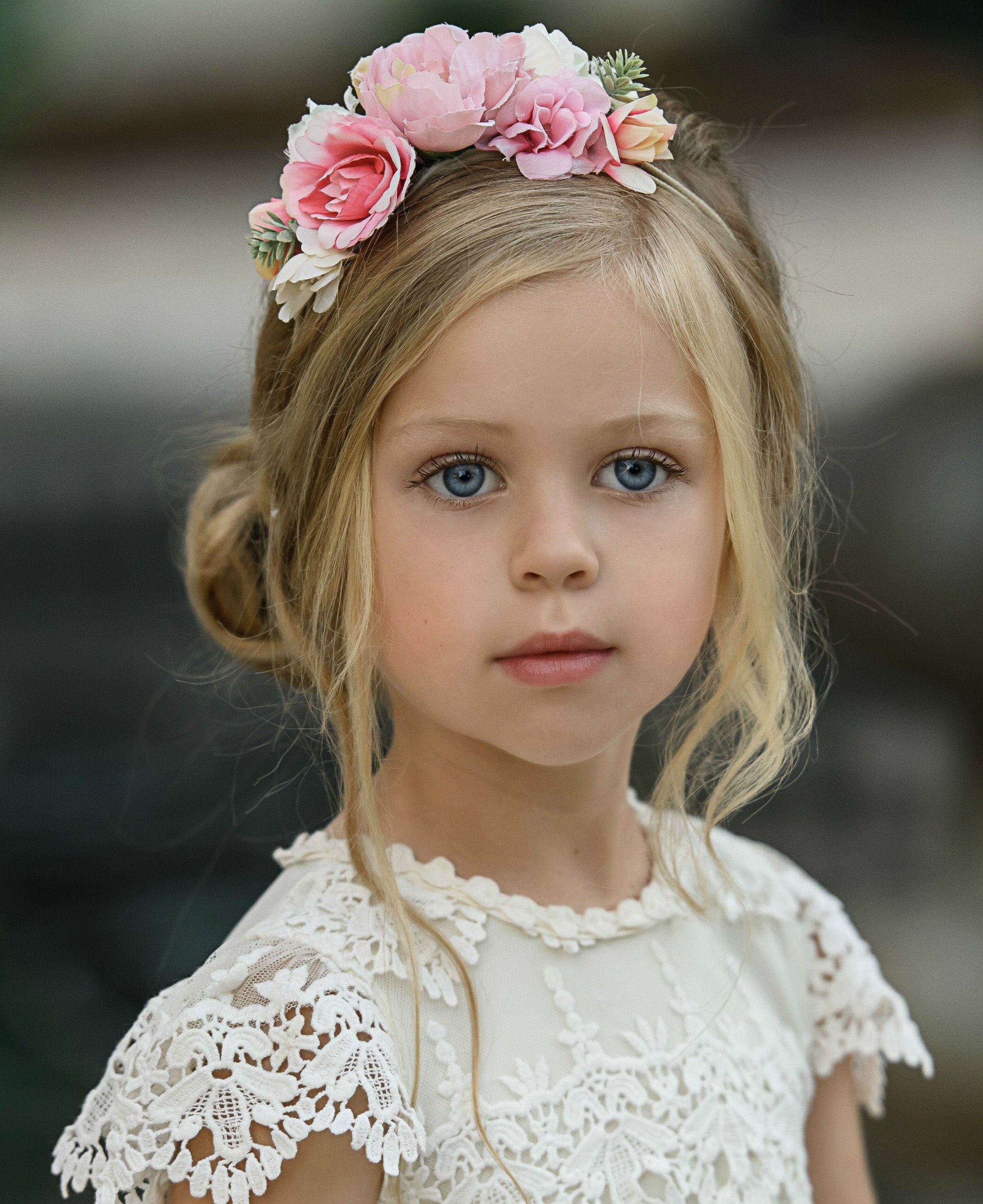Baby Headbands, Baby Girl Headband, Floral Nylon Flower Crown Headbands, Newborn Infant Headband, Hair Bows