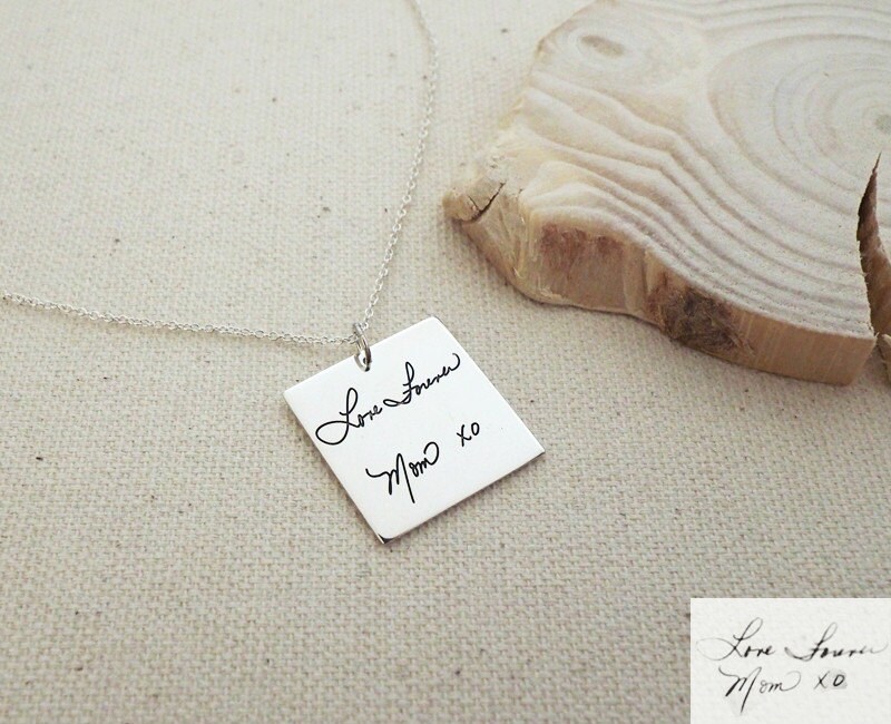 Custom Handwriting Necklace Actual Jewelry Memorial Keepsake Gift Mom Nm29