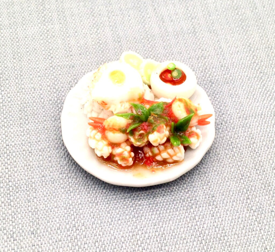 Shrimps Seafood Rice Miniature Dollhouse Clay Polymer Asia Food Supply Cute Small Dish Plate Bowl Sauce Ceramic Jewelry Supplies Decor 1/12
