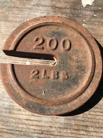 Antique Feed & Grain Scale 2 lb Weight