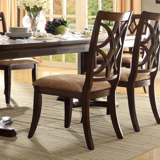 Homelegance Set of 2 Keegan Casual Polyester/Polyester Blend Upholstered Dining Side Chair (Wood Frame) in Brown | 2546S