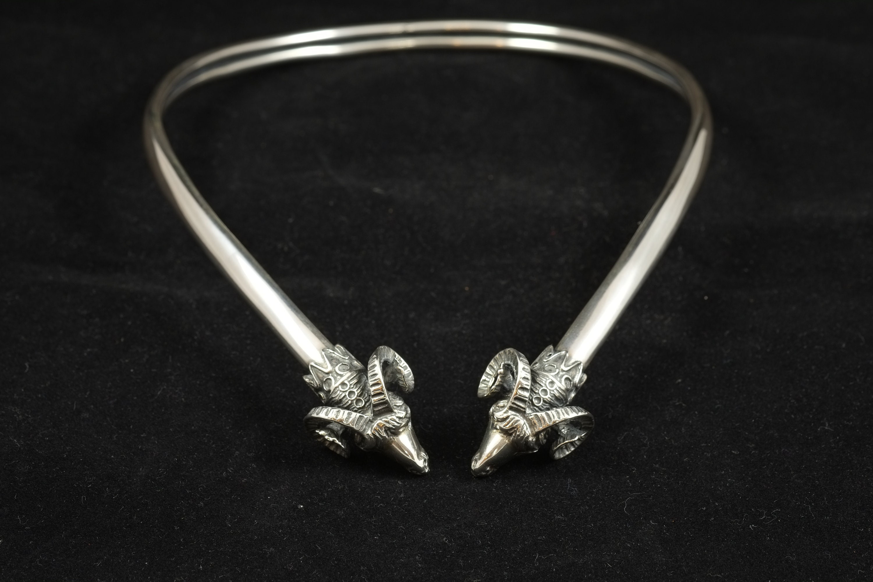 Silver Ram Necklace, Heads Sterling Silver, Greek Jewellery