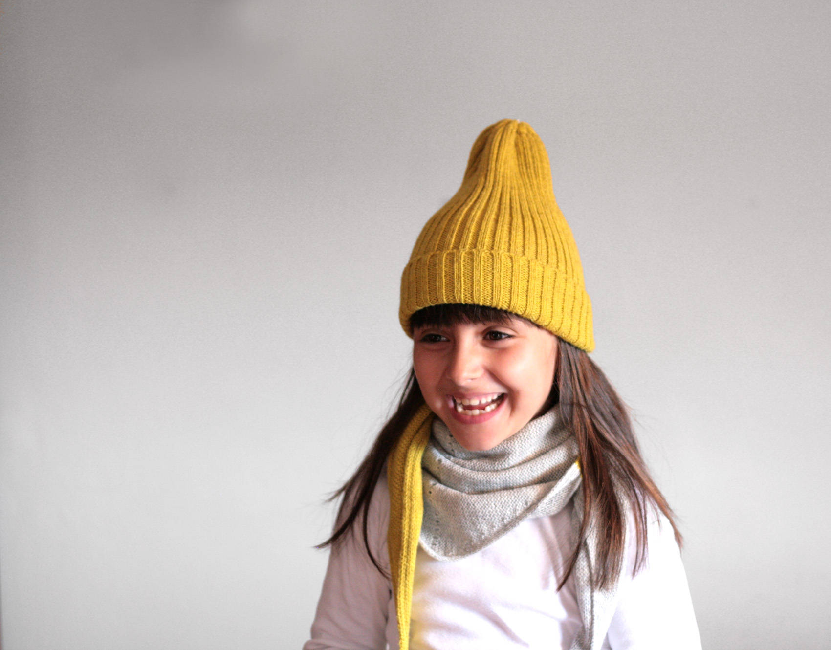 Ribbed Hat in Alpaca Wool Blend - Knitted Beanie Toddler Cap Kids Knitted Fisherman Winter