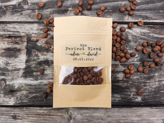 Coffee Wedding Favor Bags The Perfect Blend Bag Personalized Bean Bridal Shower Favors