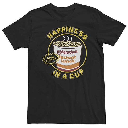 Big & Tall Maruchan Happiness In A Cup Tee, Men's, Size: 4XL, Black